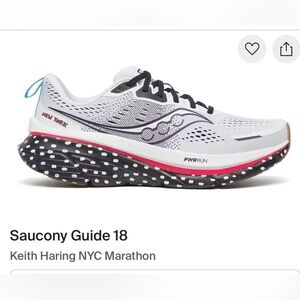 Saucony White and Black polka dot tennis shoes sz 8 Disney